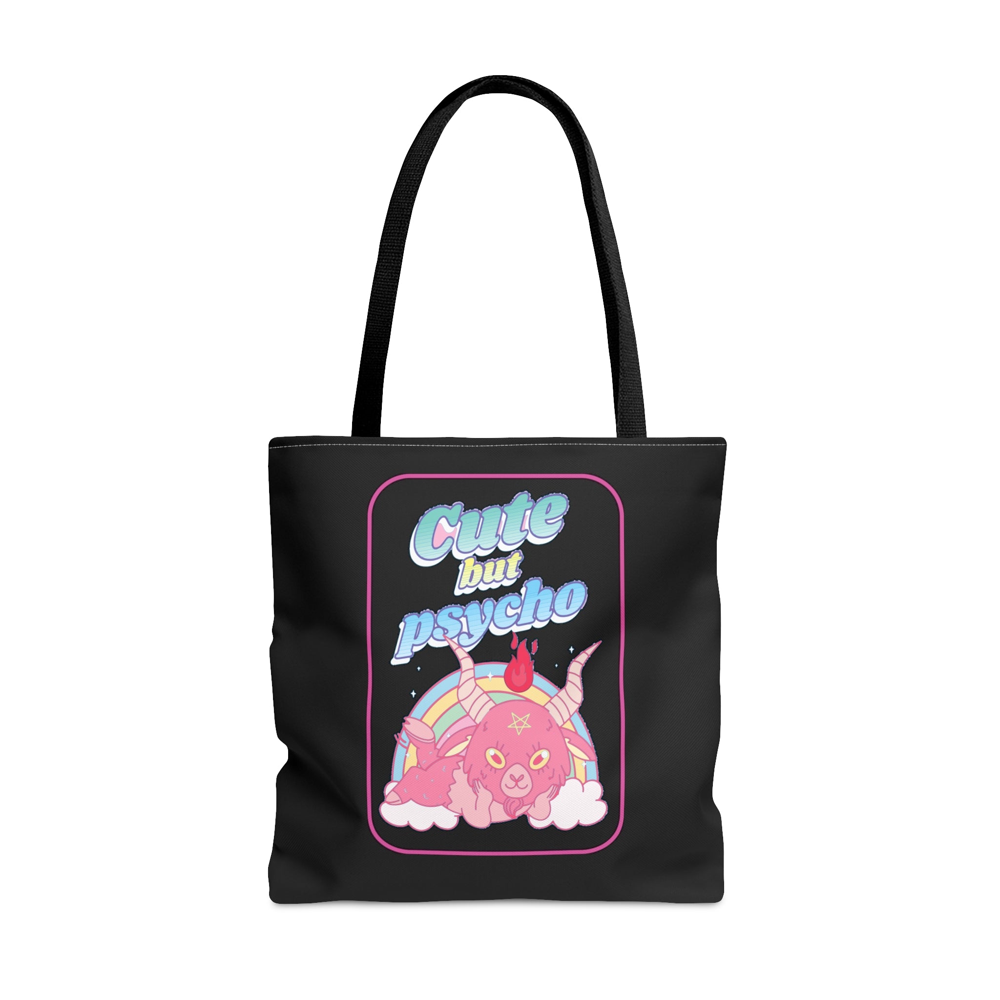 Cute but Psycho Tote Bag (BLACK)