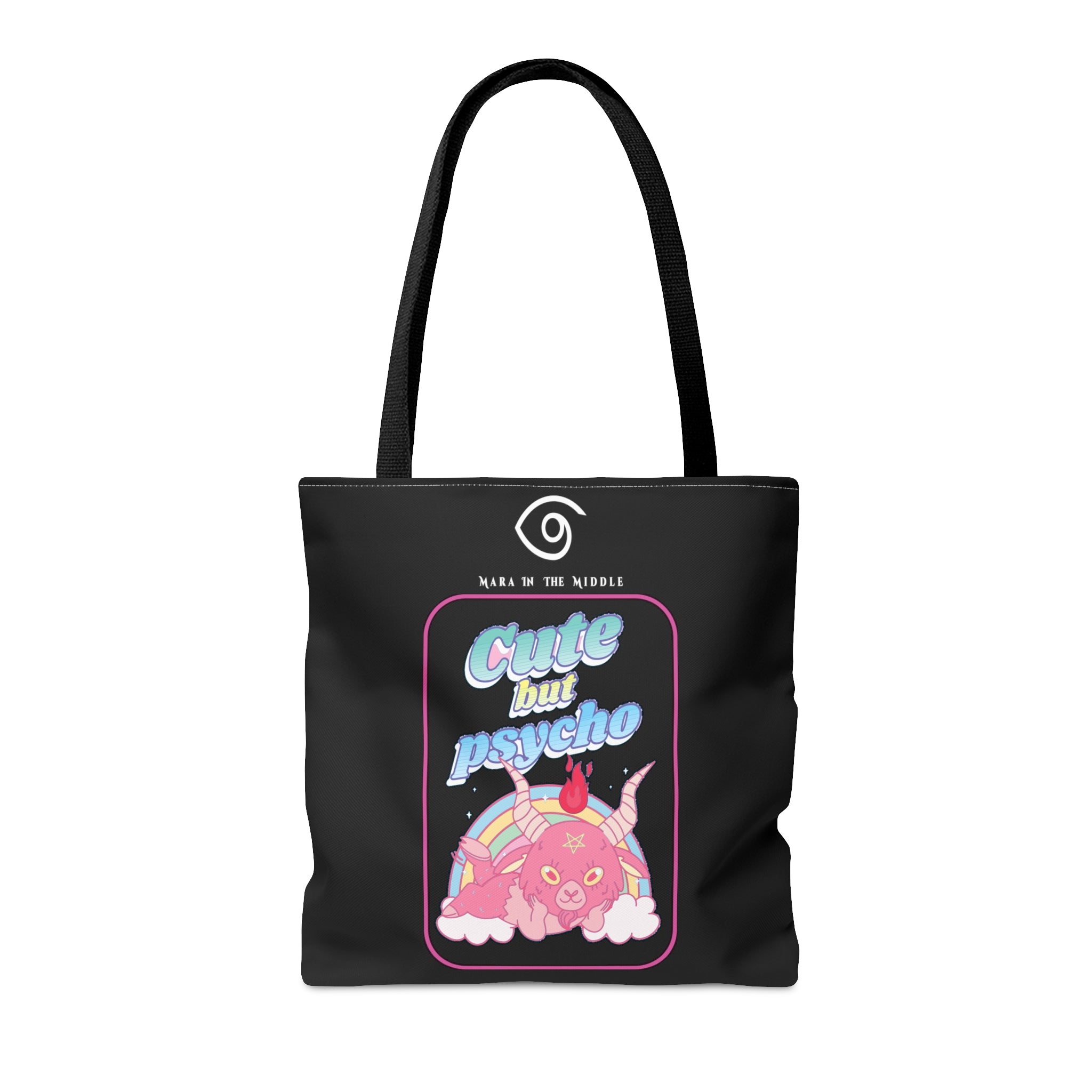 Cute but Psycho Tote Bag (BLACK)