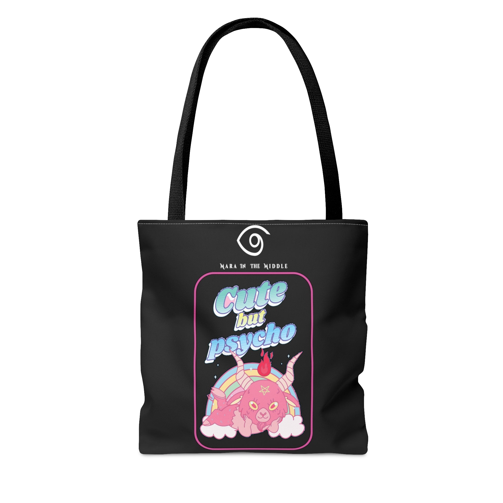 Cute but Psycho Tote Bag (BLACK)